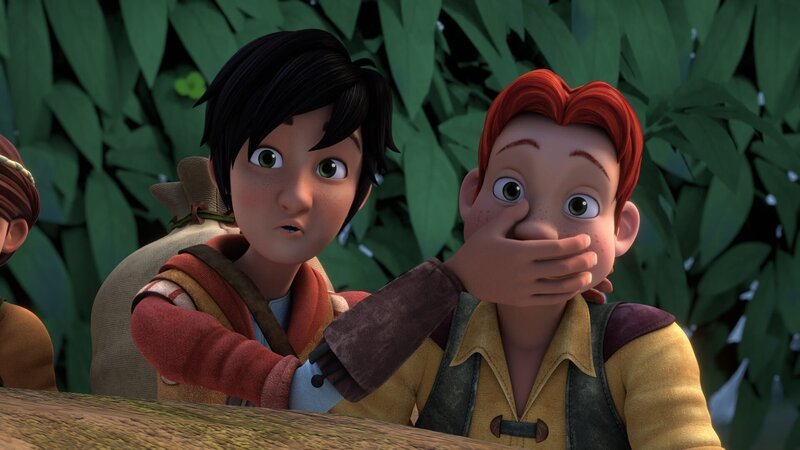 Leo und Lollo belauschen Leos Verfolger. – Bild: HR/​Grupo Alcuni