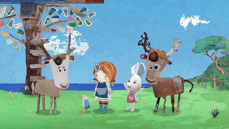 Lord von Hirsch lässt sich von Lily und Flöckchen eine Statue bauen. – Bild: KiKA/​Sixteen South