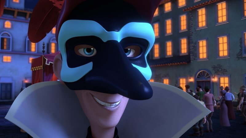 Robert nutzt die Verkleidung eines Schauspielers, um wichtige Seiten des „Il Milione“ zu stehlen. – Bild: HR/​Grupo Alcuni