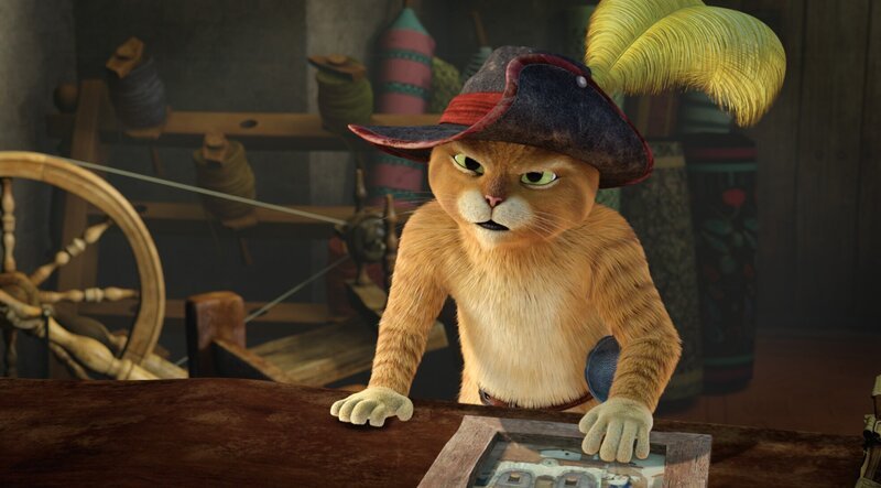 Der gestiefelte Kater entwickelt einen Plan, wie er die Stadt vor El Moco und seiner Armee schützen kann. – Bild: ORF/​Universal