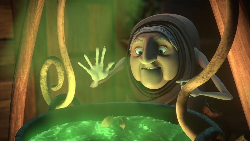 Die Hexe Plinia braut einen Liebestrank. – Bild: HR/​Grupo Alcuni