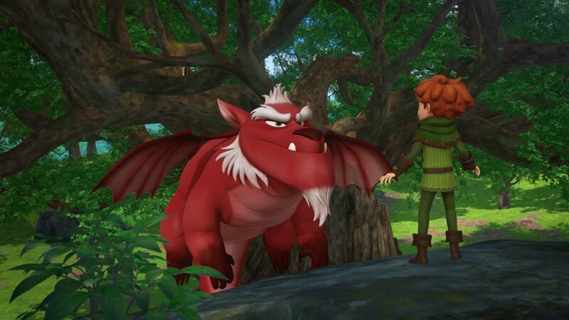 Robin Hood steht dem Sherwood-Drachen gegenüber. – Bild: ZDF/​Method Animation, DQ Entertainment, Fabrique dŽimages, ZDF Enterprises, De Agostini