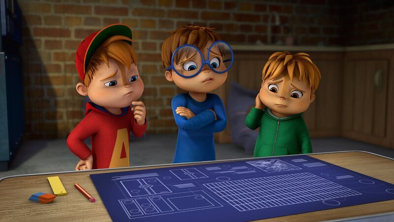 Nachdem Dave den Kauf eines neuen Computers ablehnte, machen sich Alvin, Simon und Theodore (v.l.) in Eigenregie daran, einen leistungsfähigeren Computer zu bauen. – Bild: TM & © Bagdasarian Productions,