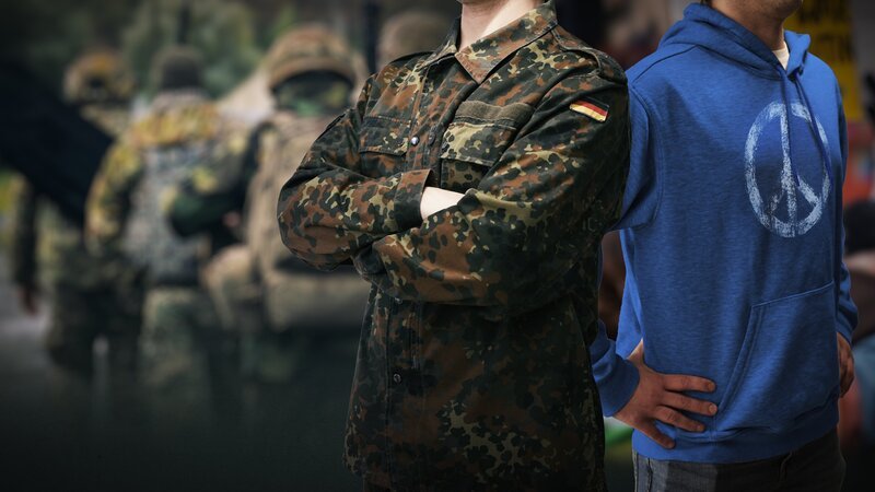 Zur Bundeswehr gehen oder den Kriegsdienst verweigern: eine Frage des Gewissens. – Bild: ZDF und Leo Adass, Julian Balducci