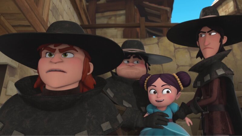 Die kleine Isabelle ist in die Hände der drei Räuber gefallen. – Bild: ZDF und © 2018 – Method Animation – DQ Entertainment Intern