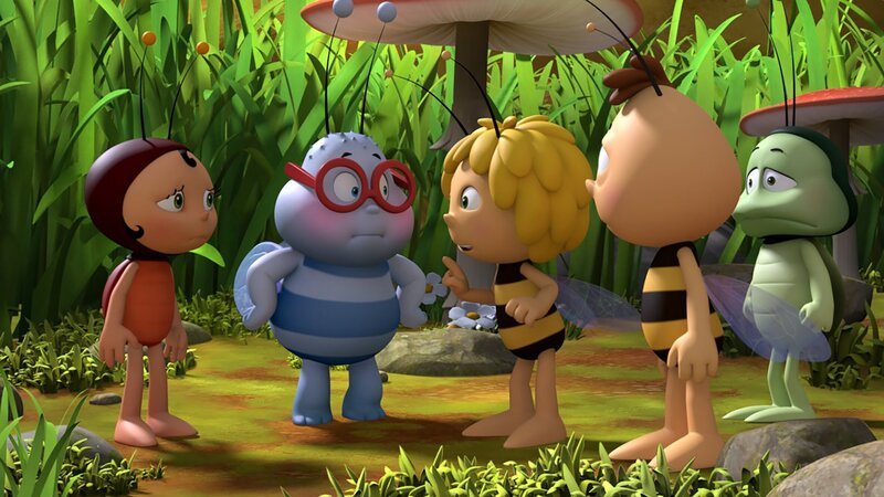 Die Wiesenfreunde beklagen sich bei Maja. – Bild: ZDF/​Studio100 Animation