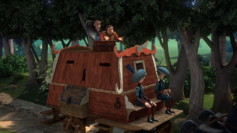 Francis, Cicala, Robert und Jack sind mit ihrem Panzerfahrzeug unterwegs. – Bild: HR/​Grupo Alcuni