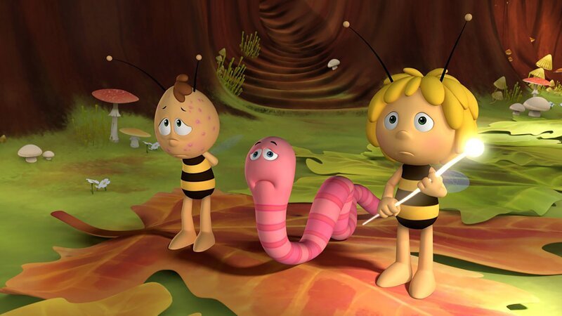 Maja und Willi stehen Max bei. – Bild: ZDF/​Studio100 Animation