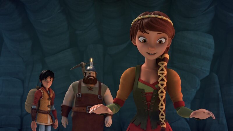 Leo, Forscher Vanoccio und Lisa finden Fossilien in einer Höhle. – Bild: HR/​Grupo Alcuni