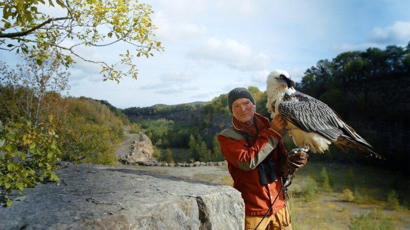 Andreas Kieling berichtet von einem Wiederansiedlungsprojekt für Bartgeier. Als Chronist der Zeit schaut er, wie Artenschutzprojekte funktionieren. – Bild: Frank Gutsche /​ ZDF und Frank Gutsche