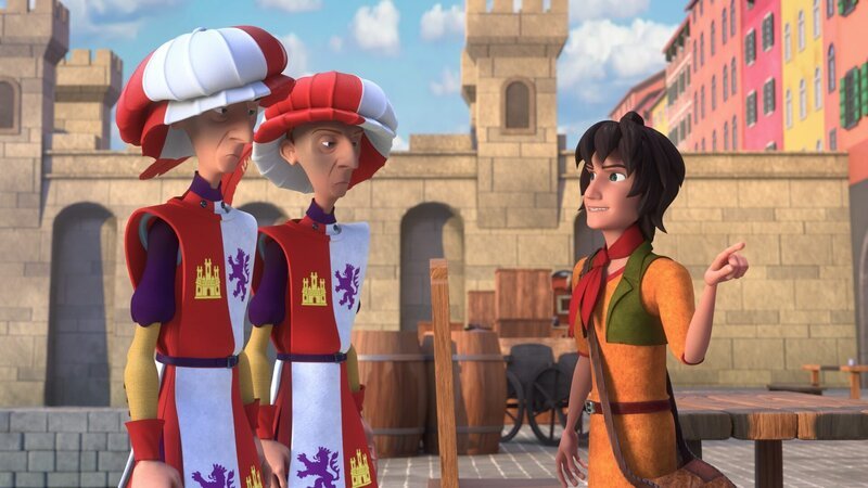 Die Kaufleute hoffen auf geheime Informationen von Bernardo. – Bild: HR/​Grupo Alcuni