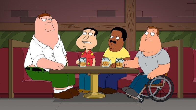 (v.l.n.r.) Peter Griffin; Glenn Quagmire; Cleveland Brown; Joe Swanson – Bild: Fox Broadcasting Company, LLC