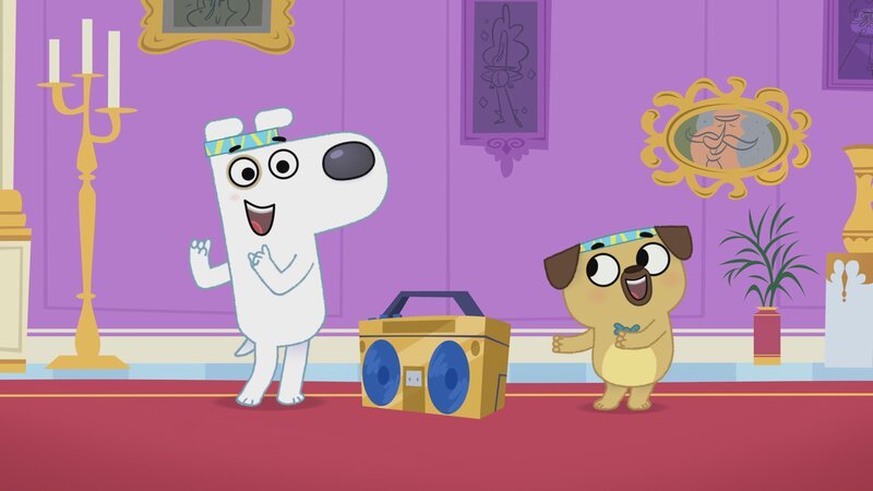 Ob dem König das musikalische Portrait von Dog und Puck überzeugt? – Bild: KiKA/​Dog Loves Productions Limited 2020