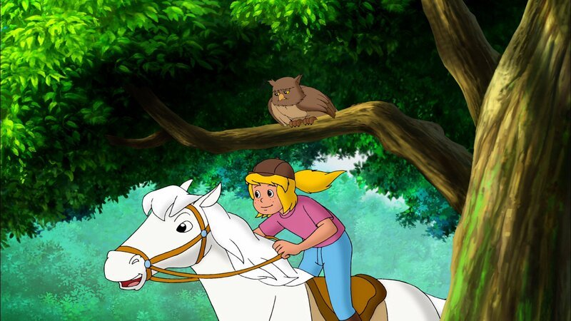 Bibi reitet mit Tina um die Wette. – Bild: ZDF/​Kiddinx Berlin