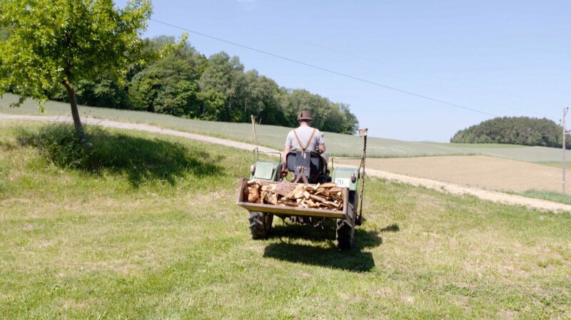  Schindelmacher Reinhard Ritter holt Holz. – Bild: ORF/​Falstaff TV