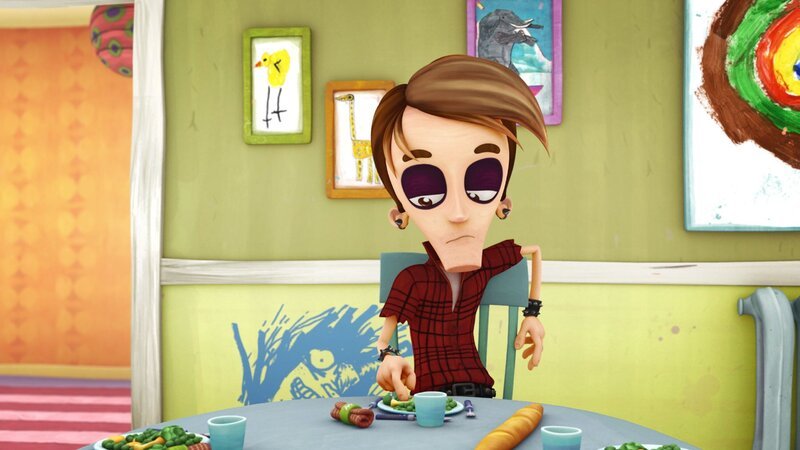 Dad macht sich als cooler Rockstar ganz gut. Doch kann er auch musikalisch punkten? – Bild: Cake Entertainment