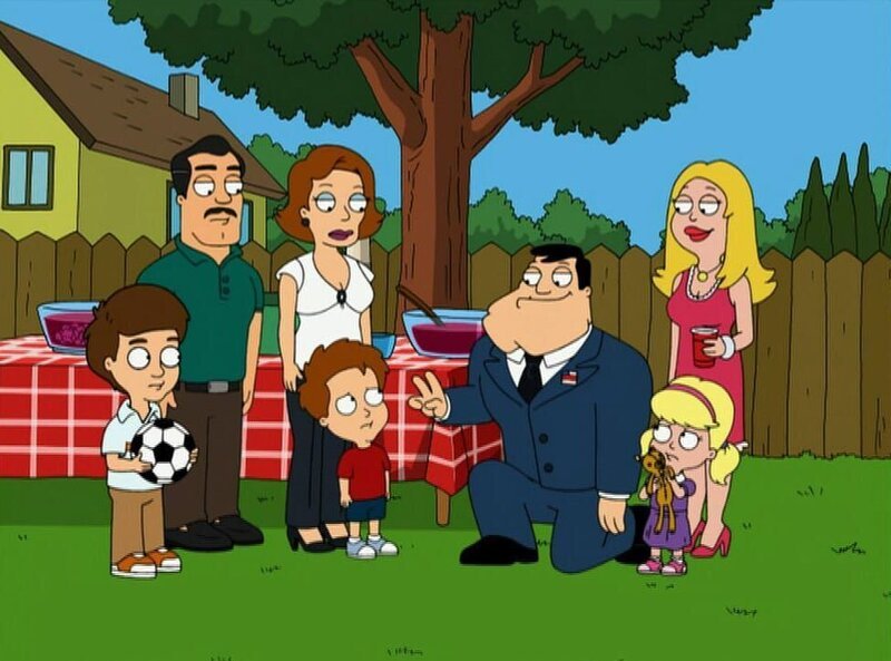 Jared (2.v.l.), Lisa (3.v.l.), Johnny (m.), Stan (3.v.r.), Francine (r.) – Bild: 2006 Twentieth Century Fox Film Corporation.  All rights reserved. Lizenzbild frei