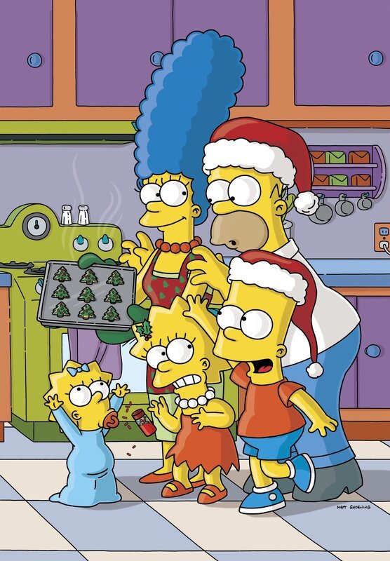 (16. Staffel) – Die chaotische Familie Simpson: Marge (hinten l.), Homer (hinten r.), Lisa (vorne M.), Bart (vorne r.), Maggie (vorne l.)&nbsp;… – Bild: Twentieth Century Fox Film Corporation