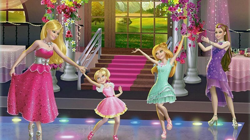 (V.li.) Barbie und ihre Schwestern Chelsea, Stacie und Skipper finden sich in einem wundervollen Abenteuer wieder. – Bild: SUPER RTL