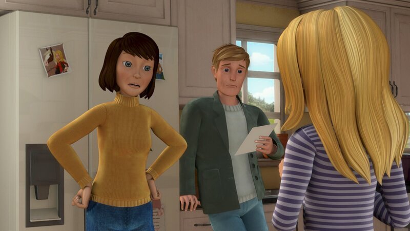 Wendys Eltern sind entsetzt: So eine schlechte Note in einer Mathearbeit hat Wendy noch nie nach Hause gebracht! – Bild: ZDF/​Wendy and Associated Characters (c) WPL 2012