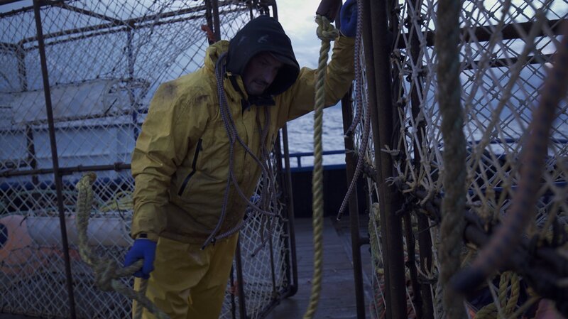 Northwestern deckhand Nick Mavar, Jr. catches his breath as the pots keeping coming up. – Bild: Discovery Communications