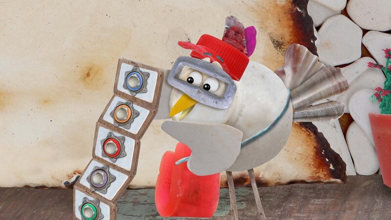 Jette verteilt auf Strandschatz Eiland den Helferchen-Stern. Diesen Stern erhält nur, wer sich als besonders hilfreich erweist. – Bild: KiKA/​Sixteen South