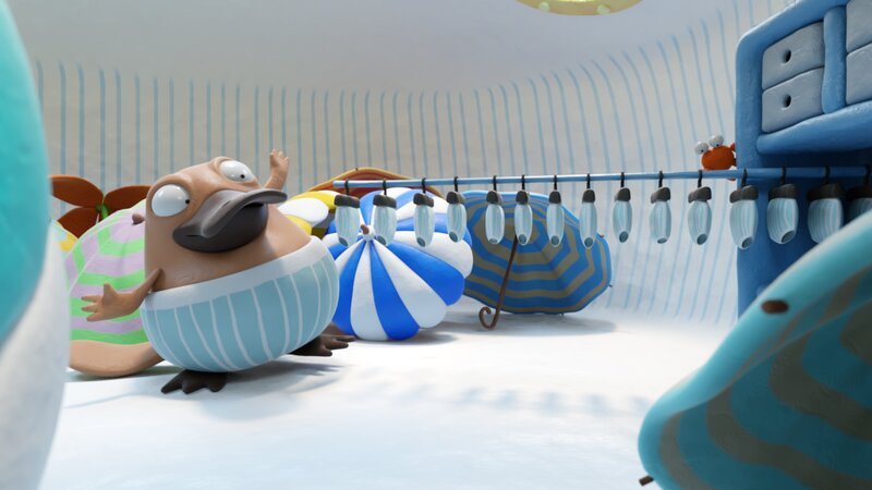 Nö-Nö hat viele Schirme gesammelt. Das findet auch Karli Krebs. – Bild: hr/​Miam/​Autour de minuit