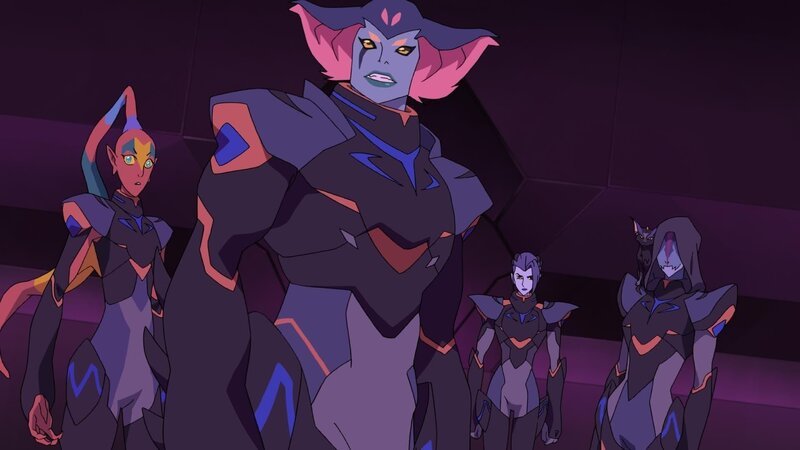 l-r: Ezor, Zethrid, Acxa, Nati – Bild: DreamWorks Voltron Legendary Defender; DreamWorks Animation LLC.; World Events Productions, LLC.