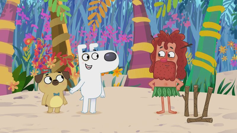 Zu guter Letzt spielen Dog, Puck und Finn eine Runde Cricket. – Bild: KiKA/​Dog Loves Productions Limited 2020