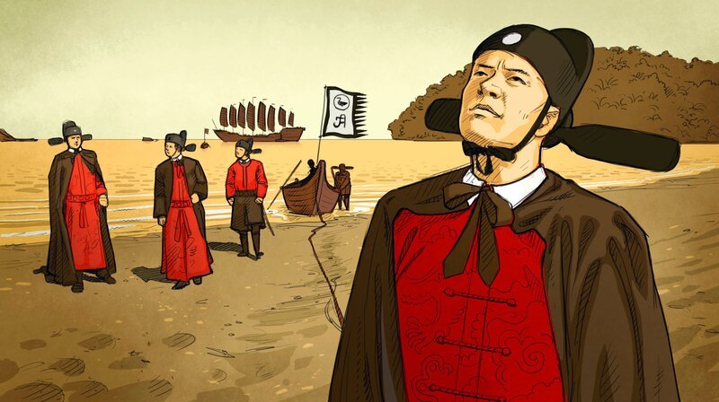 Was wäre wenn …Kolumbus Amerika nicht entdeckt hätte? Dann hätte wohl Chinas Admiral Zheng He die „Neue Welt“ erkundet. – Bild: phoenix/​M. Carazo