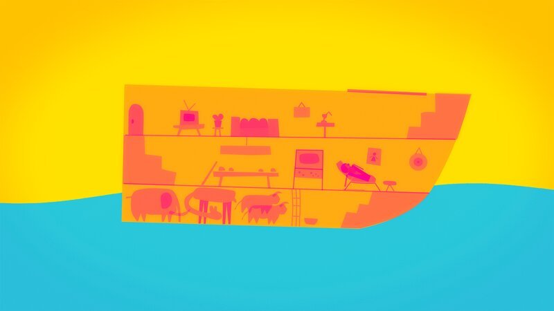 Für den Bau der Arche hat Noah genaue Anweisungen von Gott bekommen. Die Geschichte dieses Schiffes gehört zu den bekanntesten Erzählungen der Welt. – Bild: xkopp creative /​ ZDF und xkopp creative