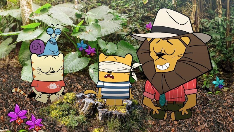 Auf Kuba treffen Moon und Ollie einen Löwen. – Bild: BR/​2017 Cottonwood Media