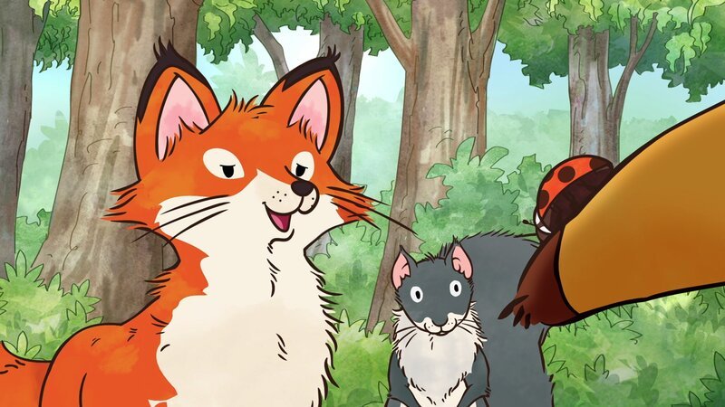 Der kleine braune Hase zeigt all seinen Freunden den kleinen Marienkäfer, der ihm zugeflogen ist. – Bild: KiKA/​SLR Productions Australia Pty.Ltd./​Scrawl Studios Pte Ltd./​hr/​ARD
