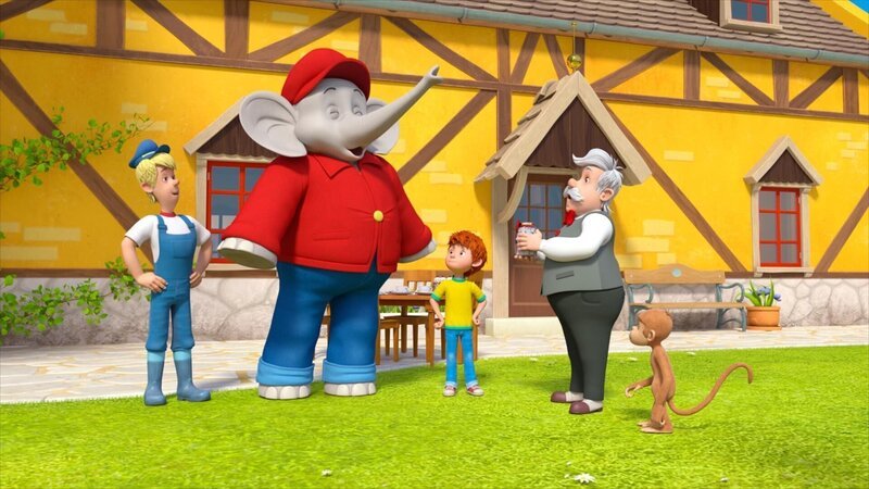(v.l.) Tierpfleger Karl, Benjamin, Otto und Zoodirektor Tierlieb. – Bild: RTL