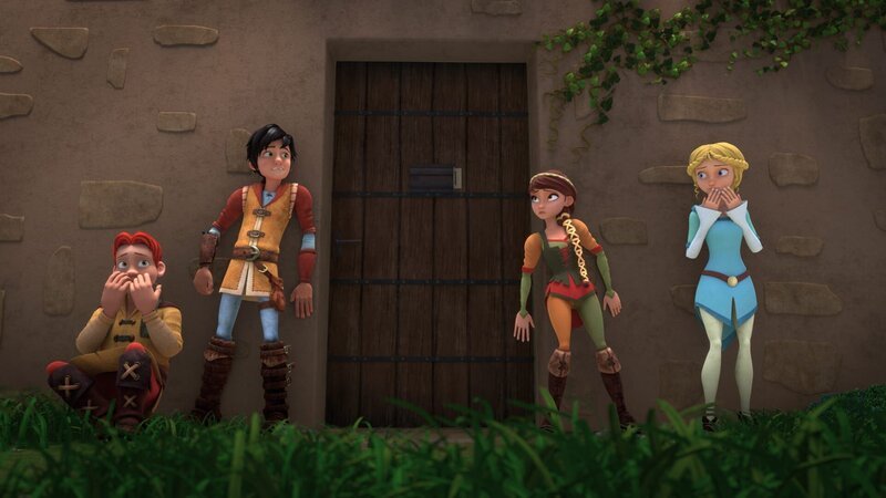 Leo und seine Freunde wollen den Plan der Kaufleute belauschen. – Bild: HR/​Grupo Alcuni /​ KiKA