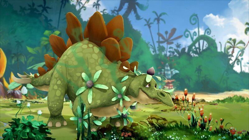 „Gigantosaurus“, „Die Blumenschleuder.“ Schon lange haben die Raptoren-Geschwister Cror und Toto ein Auge auf die Knochenvorräte von Giganto geworfen. – Bild: RTL