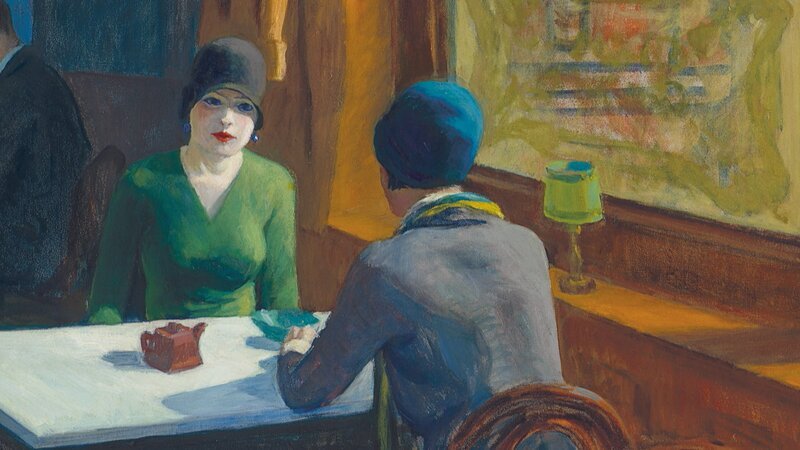 „Chop Suey“ (1929) lässt ein alltägliches Restaurant lebendig wirken, ruhig und atmosphärisch, typisch Hopper. – Bild: ZDF und EXHIBITION ON SCREEN