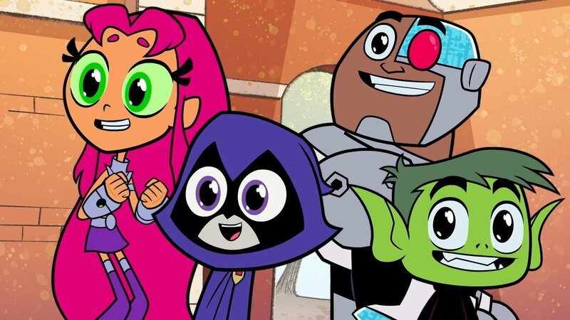 v.li.: Starfire, Raven, Cyborg, Beast Boy – Bild: Warner Bros. Entertainment Inc.