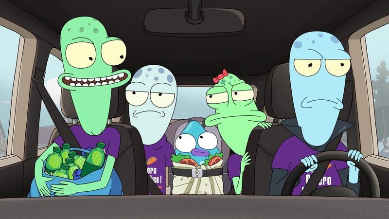 v.li.: Terry, Yumyulack, Pupa, Jesse, Korvo – Bild: Paramount /​ HULU /​ 2022 20th Century Studios. All Rights Reserved.