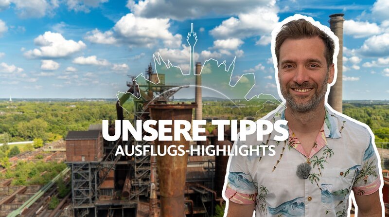 Keyvisual – Gemeinsam mit Daniel Assmann erkunden wir Ausflugstipps im Westen für Familien und alle, die mal raus wollen und etwas erleben möchten. Dieses Mal melden wir uns aus dem Landschaftspark Duisburg-Nord und zeigen von hier aus die schönsten Ausflugsziele in ganz Nordrhein-Westfalen. – Bild: WDR/​Marvin Hoffmann
