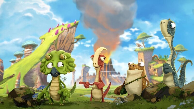 „Gigantosaurus“, „Der größte Held.“ Ein großer Stein bedroht die Höhle der Dino-Kids. Zum Glück schafft es Tiny, die Gefahr zu bannen. Begeistert wird sie für ihren Mut von allen als Heldin gefeiert. Nur Rocky zeigt sich wenig angetan. Ihn frisst der Neid! Eifersüchtig fasst er einen waghalsigen Plan. – Bild: RTL