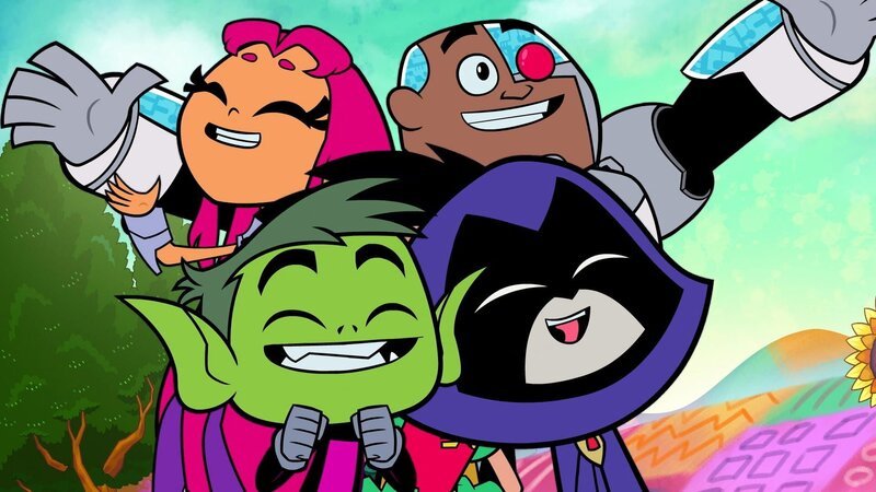 v.li.: Starfire, Beast Boy, Raven, Cyborg – Bild: Warner Bros. Entertainment Inc. All Rights Reserved. /​ for promotional use only