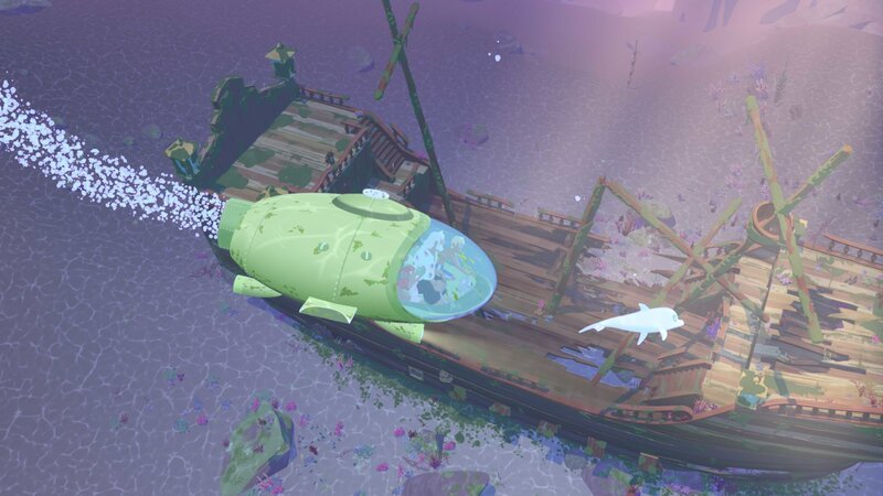 Onkel Patrick ist mit einer Unterwasser-Kapsel am Meeresboden unterwegs und zeigt Yann und Marina ein versunkenes Schiff. Das gesuchte „Phantom unter Wasser“ haben sie bisher nicht entdeckt. – Bild: ZDF /​ c Media Valley /​ Marzipan Films /​ TF1 /​ Gaumont Animation