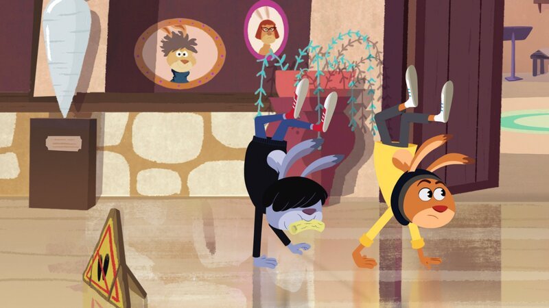 Wo das Betreten verboten ist, nehmen Max und Kela die Hände. – Bild: SWR/​Akkord Film/​2Minutes