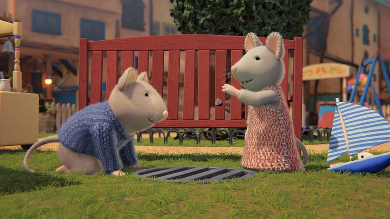 Sam (l.) und Julia (r.) werfen einen Stein in den Gully. Damit wollen sie ihren Streit auch symbolisch versenken. – Bild: Cielo Films – Caribara Production /​ ZDF