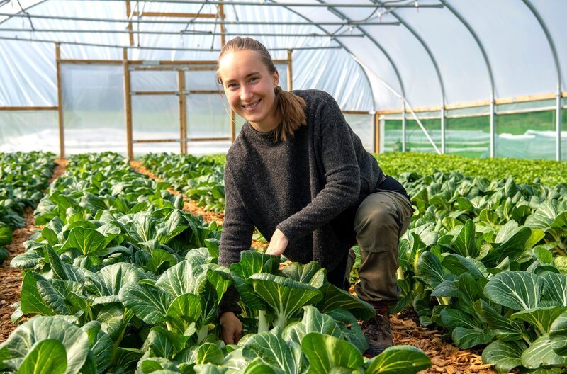 600 Jahre alt ist die Geschichte des Hofs Woeste in Lüdenscheid im Sauerland. Mit Marie Woeste ist die 13. Generation am Start. Nach dem Studium der ökologischen Landwirtschaft verwirklicht die 25-jährige Marie ihre Vorstellung eines Biobauernhofs. – Bild: WDR/​Melanie Grande