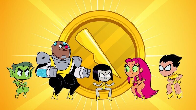 v.li.: Beast Boy/​The Calf, Cyborg/​Thunder Thighs, Raven/​Lady Legasus, Starfire/​Incredible Quad, Robin/​Captain Cankle – Bild: Warner Bros. Entertainment Inc.