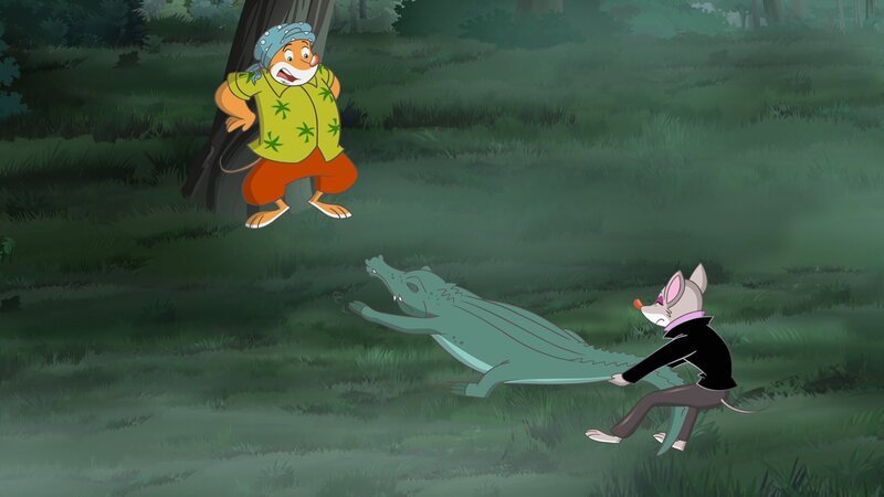 In den Sümpfen von Loucheesiana verschwinden Lokalreporter. Die Stiltons machen sich auf die Suche. – Bild: hr/​Atlantyca Entertainment/​Moonscoop