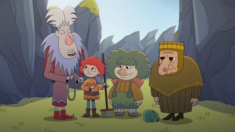 Die unheimlichen Skessa-Damen haben Ormhildur gefangen und zwingen sie zur Putzarbeit. – Bild: NDR/​Compass Films