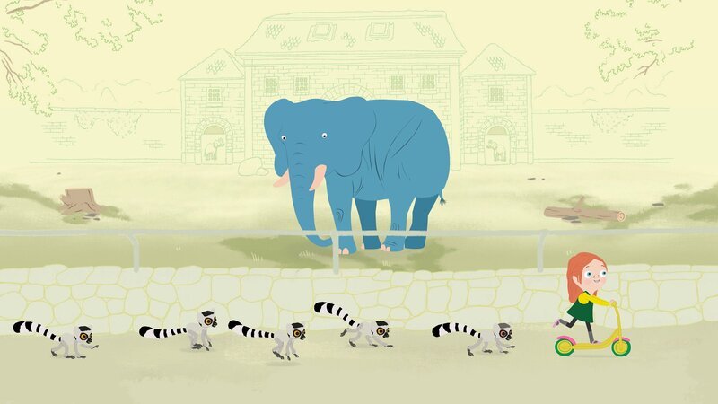 Die Kattas sollen heute in ein neues Gehege ziehen. Jetzt ist nur die Frage, mit wem sie mitgehen. Zoodirektor Peek und Jimmy haben keinen Erfolg. – Bild: KiKA/​Igloo Productions Ltd